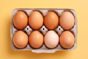 AI generated a dozen eggs in a cardboard box photo