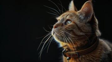 AI generated Cat with a cat collar professional photography photo