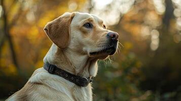 ai generado perro con un perro collar profesional fotografía foto