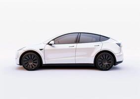 AI generated full length car on a white background photo