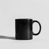 AI generated minimalistic style black mug mockup photo