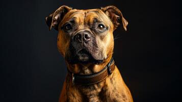 ai generado perro con un perro collar profesional fotografía foto