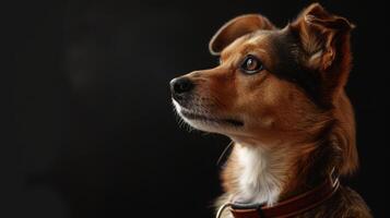 ai generado perro con un perro collar profesional fotografía foto