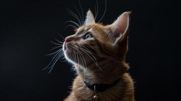 AI generated Cat with a cat collar professional photography photo