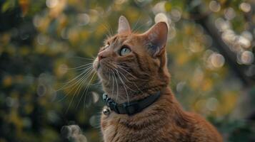 AI generated Cat with a cat collar professional photography photo