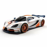 AI generated full length car on a white background photo