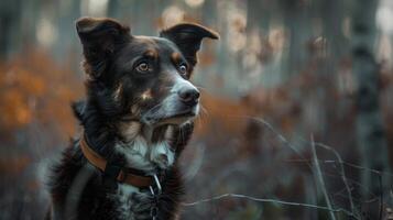 ai generado perro con un perro collar profesional fotografía foto