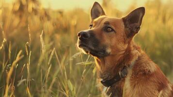 AI generated dog with a dog collar professional photography photo