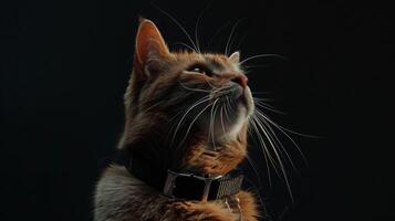 ai generado gato con un gato collar profesional fotografía foto