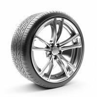 AI generated car wheel on a white background photo