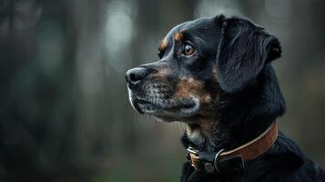 ai generado perro con un perro collar profesional fotografía foto