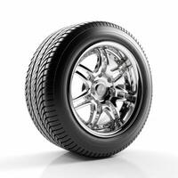 AI generated car wheel on a white background photo