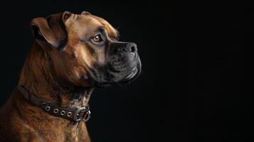 ai generado perro con un perro collar profesional fotografía foto