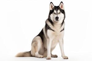 AI generated Siberian husky dog on white background photo