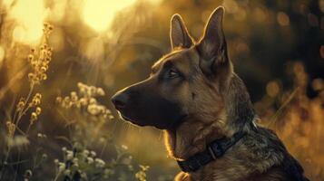 ai generado perro con un perro collar profesional fotografía foto