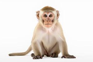 AI generated macaque monkey on white background photo