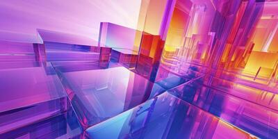 AI generated Abstract 3D Futuristic Background, Purple and Blue Hues Creating a Visionary Atmosphere. photo