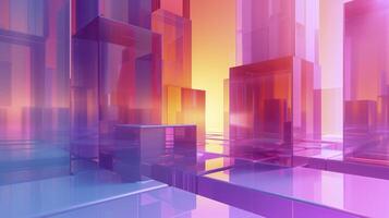 AI generated Abstract 3D Futuristic Background, Purple and Blue Hues Creating a Visionary Atmosphere. photo