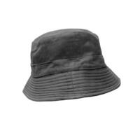 Black bucket hat isolated on white background photo