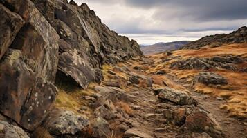 AI generated High dynamic range and rocks a dramatic view photo