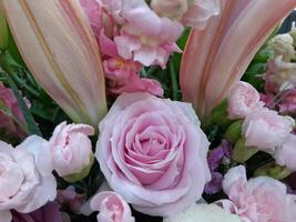 Photo bucket with various kinds of beautiful flowers