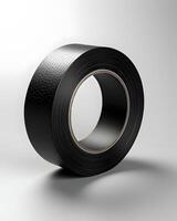 AI generated Roll of Black Adhesive Tape Isolated on a White Background. Insulation. Generative Ai photo