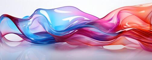 AI generated Holographic Chrome Gradient Liquid Waves. Translucent Gradient Background. Generative Ai photo