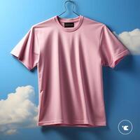 AI generated Plain Pink T-shirt Template. Blank T-shirt Mockup. Generative Ai photo