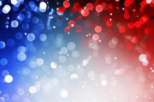 AI generated A Captivating Abstract Red, White, and Blue Sparkle Explosion Background, Perfect for Celebrations, Voting, July Fireworks, Memorials, Labour Day, and Elections photo