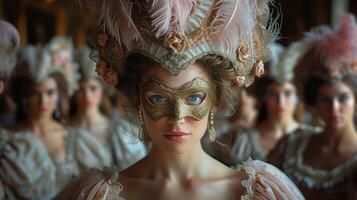 AI generated Medieval French masquerade ball photo