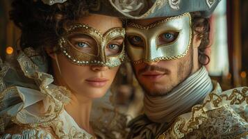 AI generated Medieval French masquerade ball photo