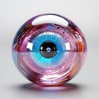 AI generated Colorful Eye. Fiction Multicolored Eyeball. Generative Ai photo