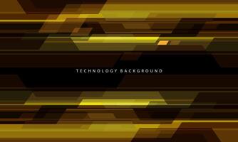 Abstract yellow cyber light geometric technology futuristic overlap on black blank space design modern creative background vector