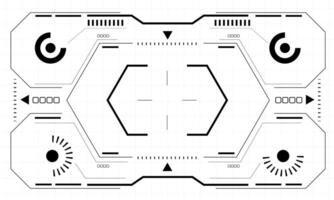 hud ciencia ficción interfaz pantalla ver negro hexágono geométrico diseño virtual realidad futurista tecnología creativo monitor en blanco vector