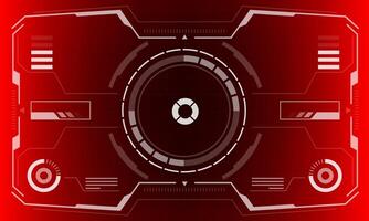 HUD sci-fi interface screen view white hexagon geometric design virtual reality futuristic technology creative display on red vector