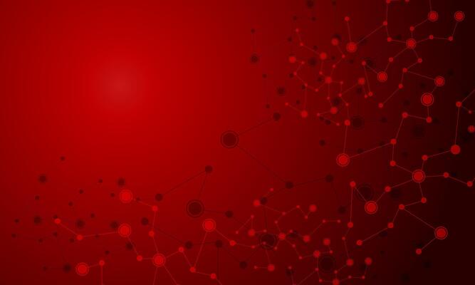 Abstract red connecting dots and lines connection science with blank space design technology background vector