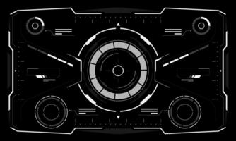 hud ciencia ficción interfaz pantalla ver blanco hexágono geométrico diseño virtual realidad futurista tecnología creativo monitor en negro vector