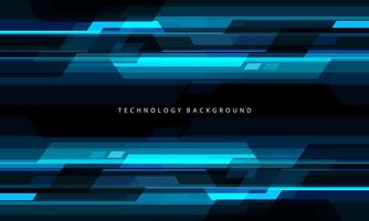 Abstract blue cyber light geometric technology futuristic overlap on black blank space design modern creative background vector
