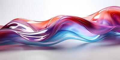 AI generated Holographic Chrome Gradient Liquid Waves. Translucent Gradient Background. Generative Ai photo