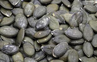 Close up of pumpkin seeds photo