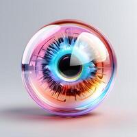 AI generated Colorful Eye. Fiction Multicolored Eyeball. Generative Ai photo