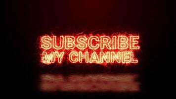 Subscribe electric fire Text effect with Black Background video