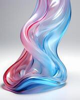 AI generated Holographic Chrome Gradient Liquid Waves. Translucent Gradient Background. Generative Ai photo