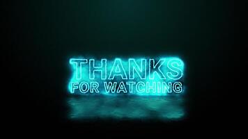 thanks for watching electric fire Text effect with Black Background video