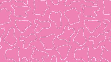 Abstract white blotch shape pattern isolated on pink background. Modern pattern vector illustration