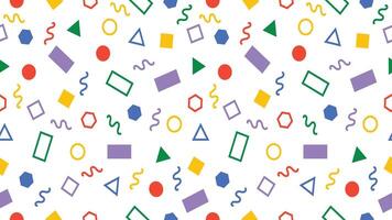 Abstract colorful shapes seamless pattern. Vector illustration