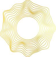 Abstract wavy circle gold gradient lines isolated on transparent background. Modern, trendy vector background