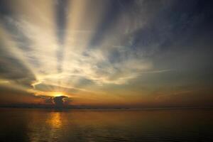 Sunset sky on the lake photo