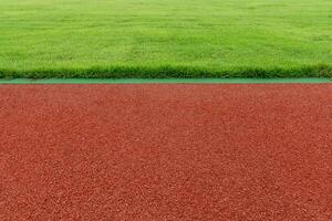 The grass and treadmill in the stadium. photo