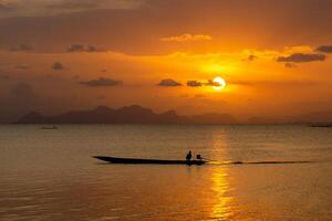 Silhouettes of Minimal fisherman photo